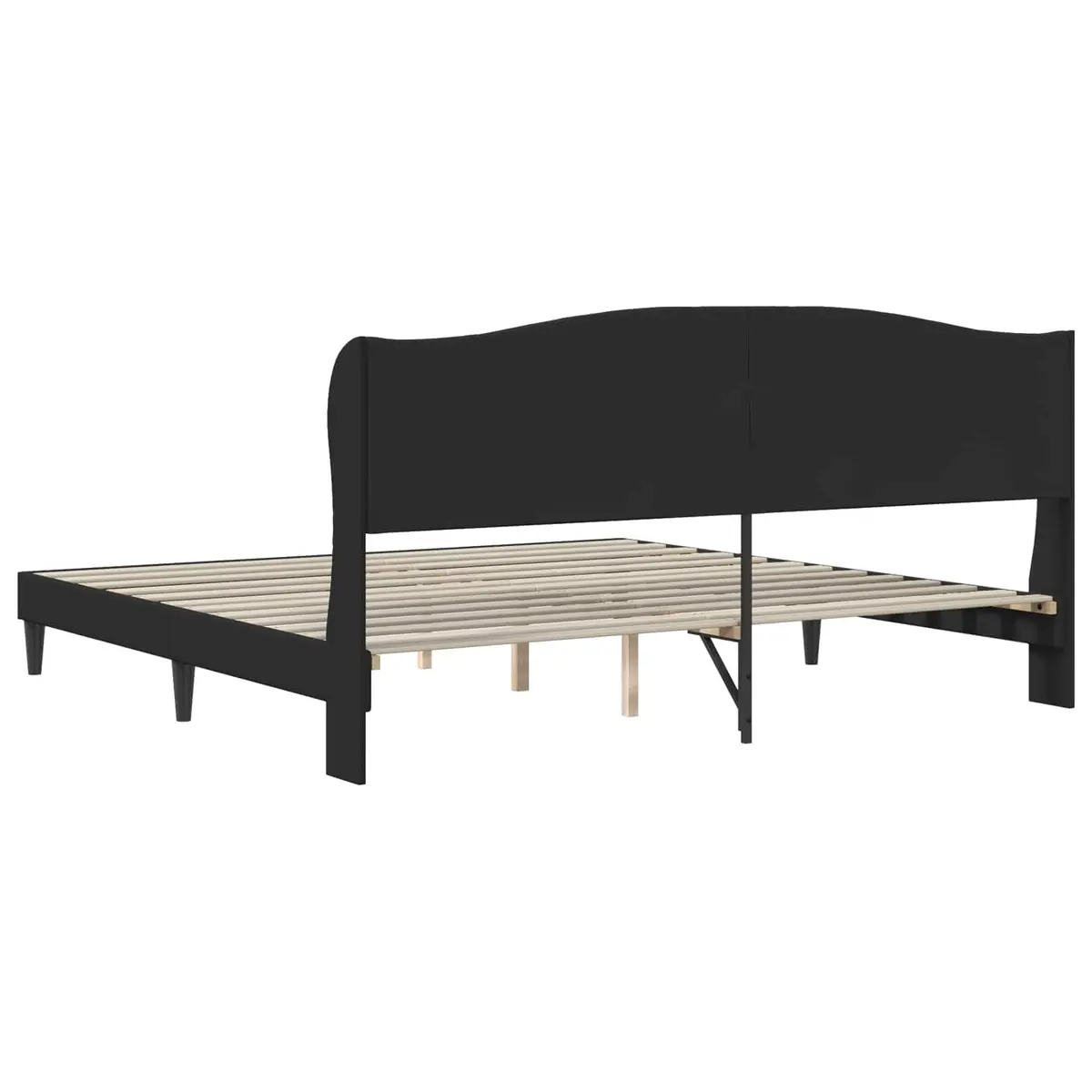 Black Faux Leather Bed Frame with Headboard