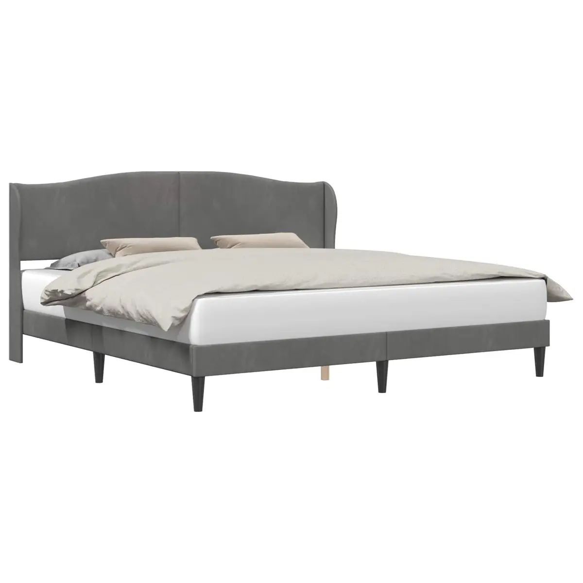 Bed Frame Velvet 180 x 200 cm Dark Grey