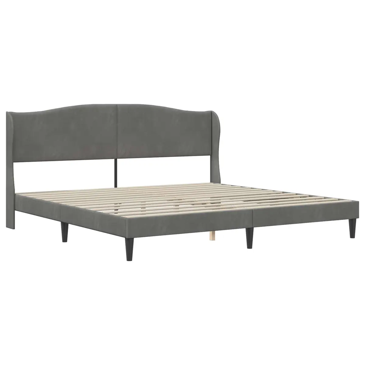 Bed Frame Velvet 180 x 200 cm Dark Grey
