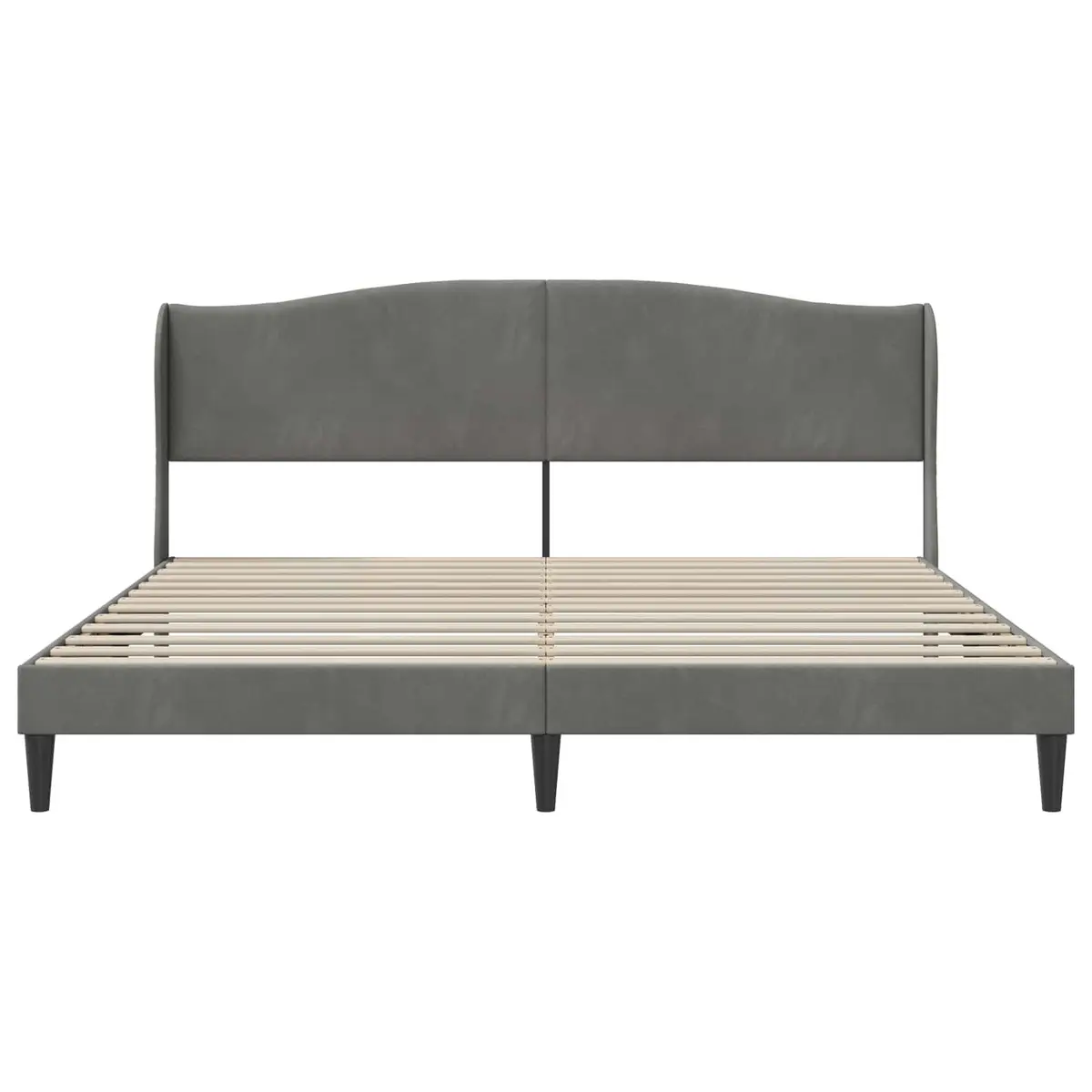 Bed Frame Velvet 180 x 200 cm Dark Grey