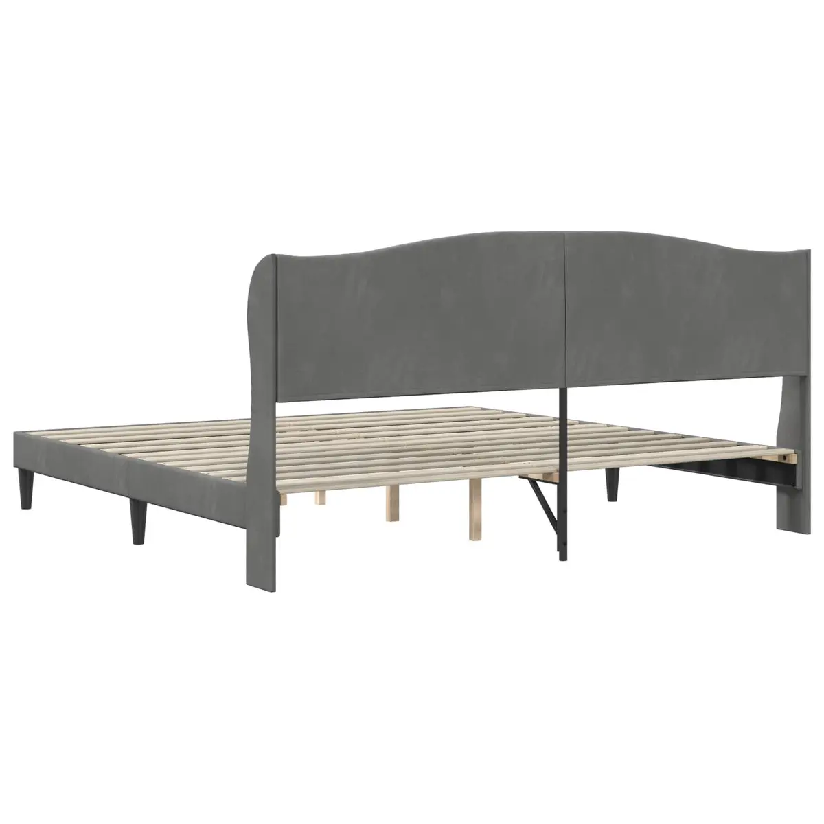 Bed Frame Velvet 180 x 200 cm Dark Grey