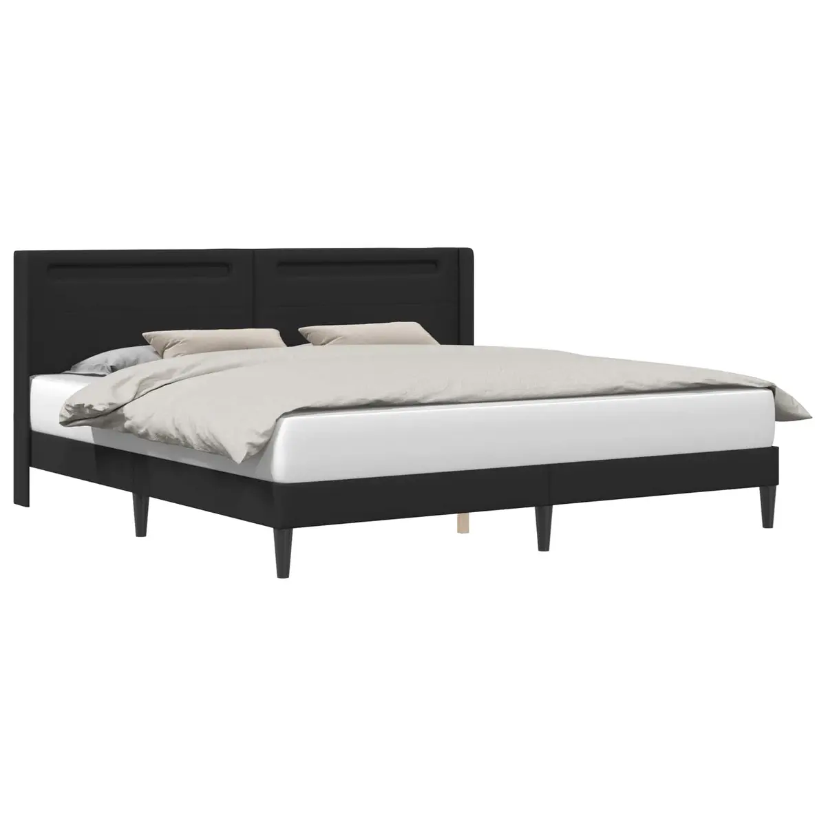 Black Bed Frame with LED Strip Lights 180x200cm