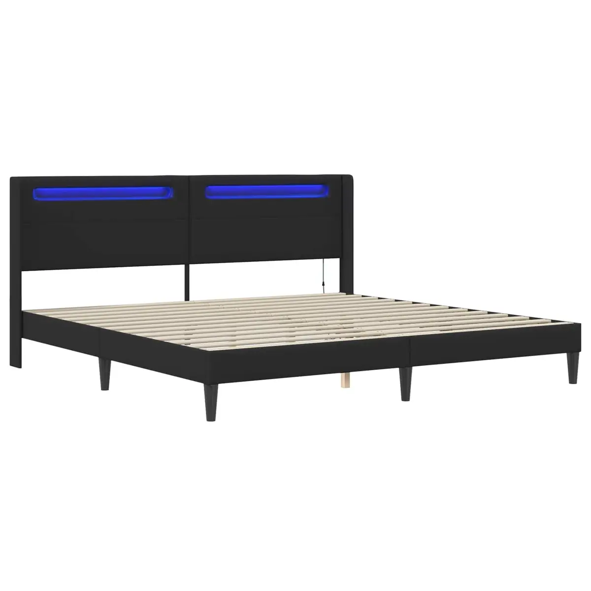 Black Bed Frame with LED Strip Lights 180x200cm