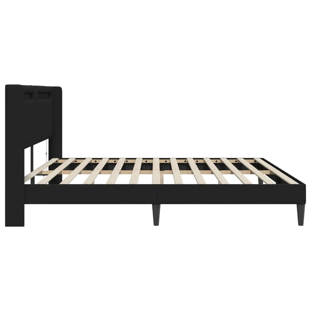 Black Bed Frame with LED Strip Lights 180x200cm