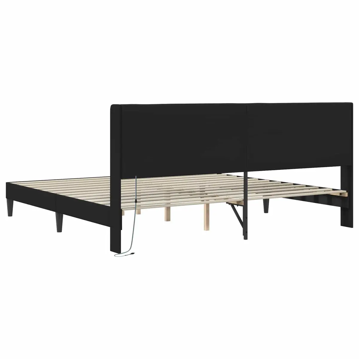 Black Bed Frame with LED Strip Lights 180x200cm