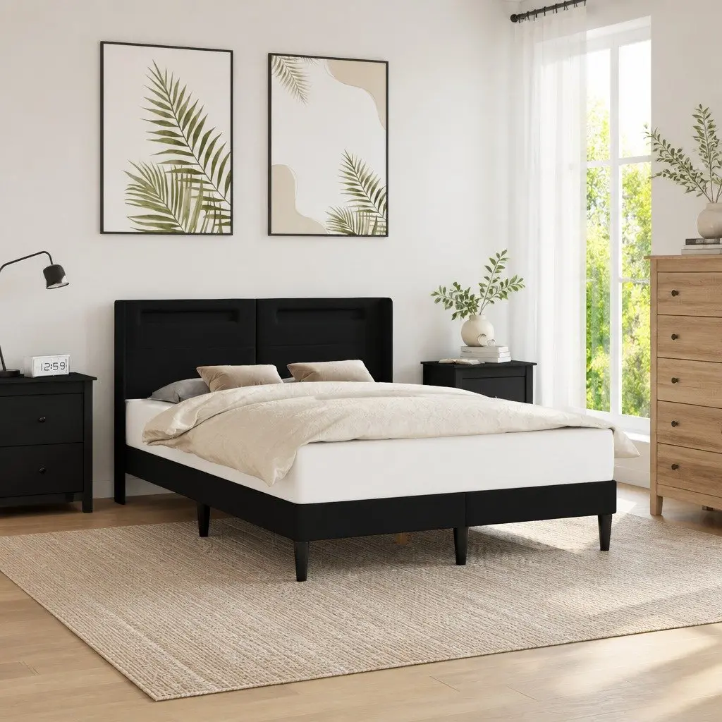 Bed Frame with Integrated LED Strip Lights