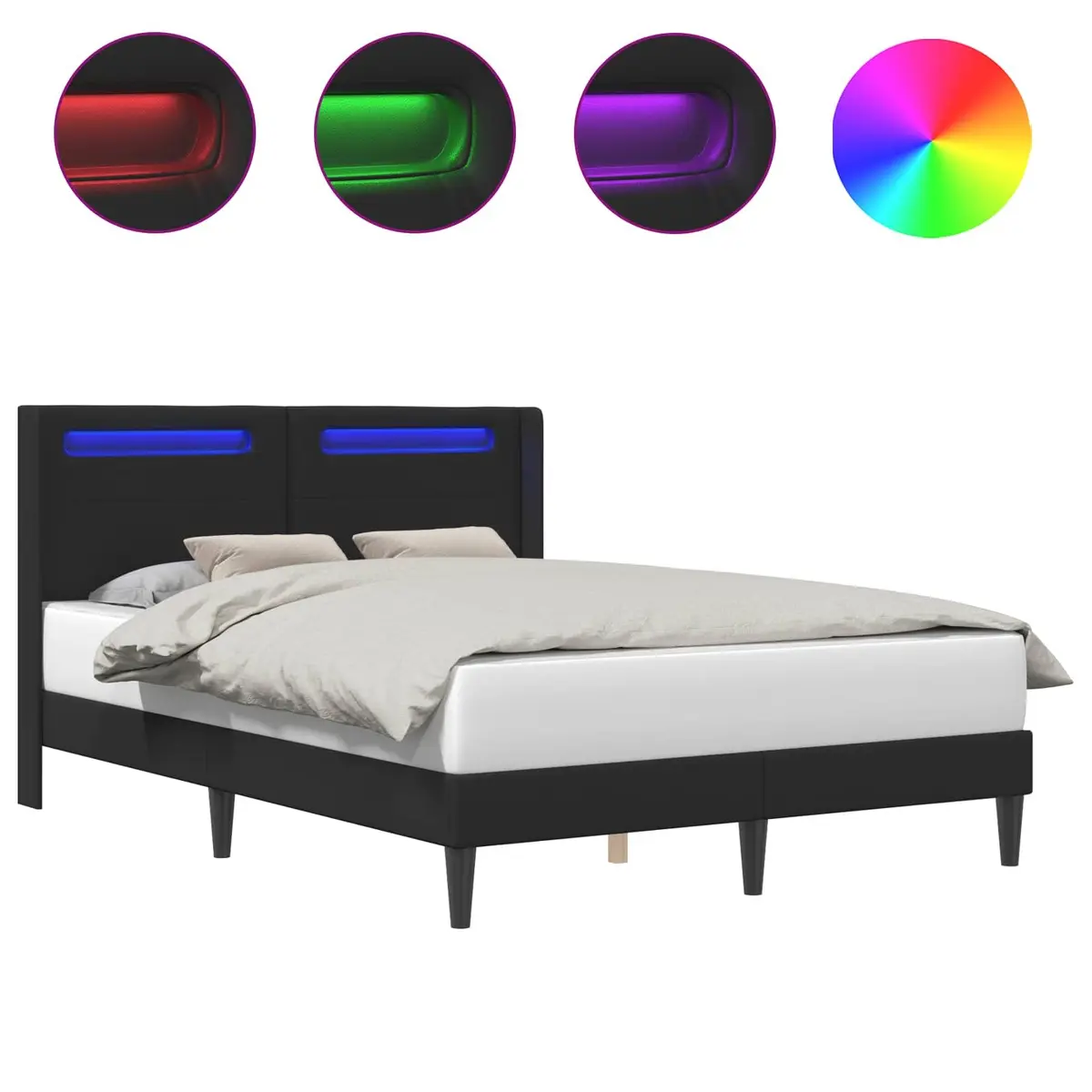 Bed Frame with Integrated LED Strip Lights