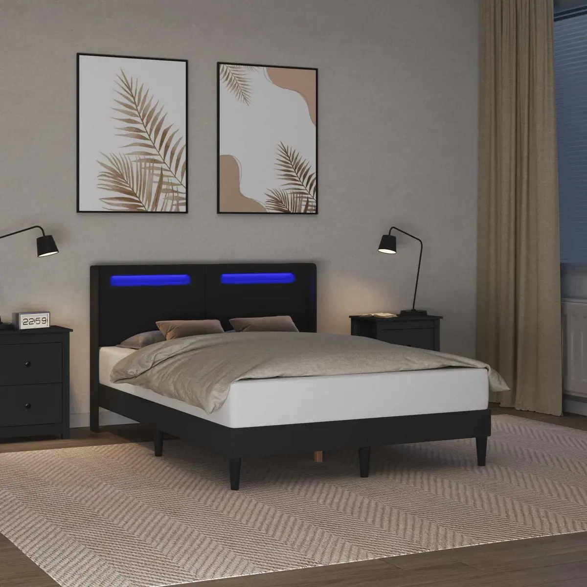 Bed Frame with Integrated LED Strip Lights