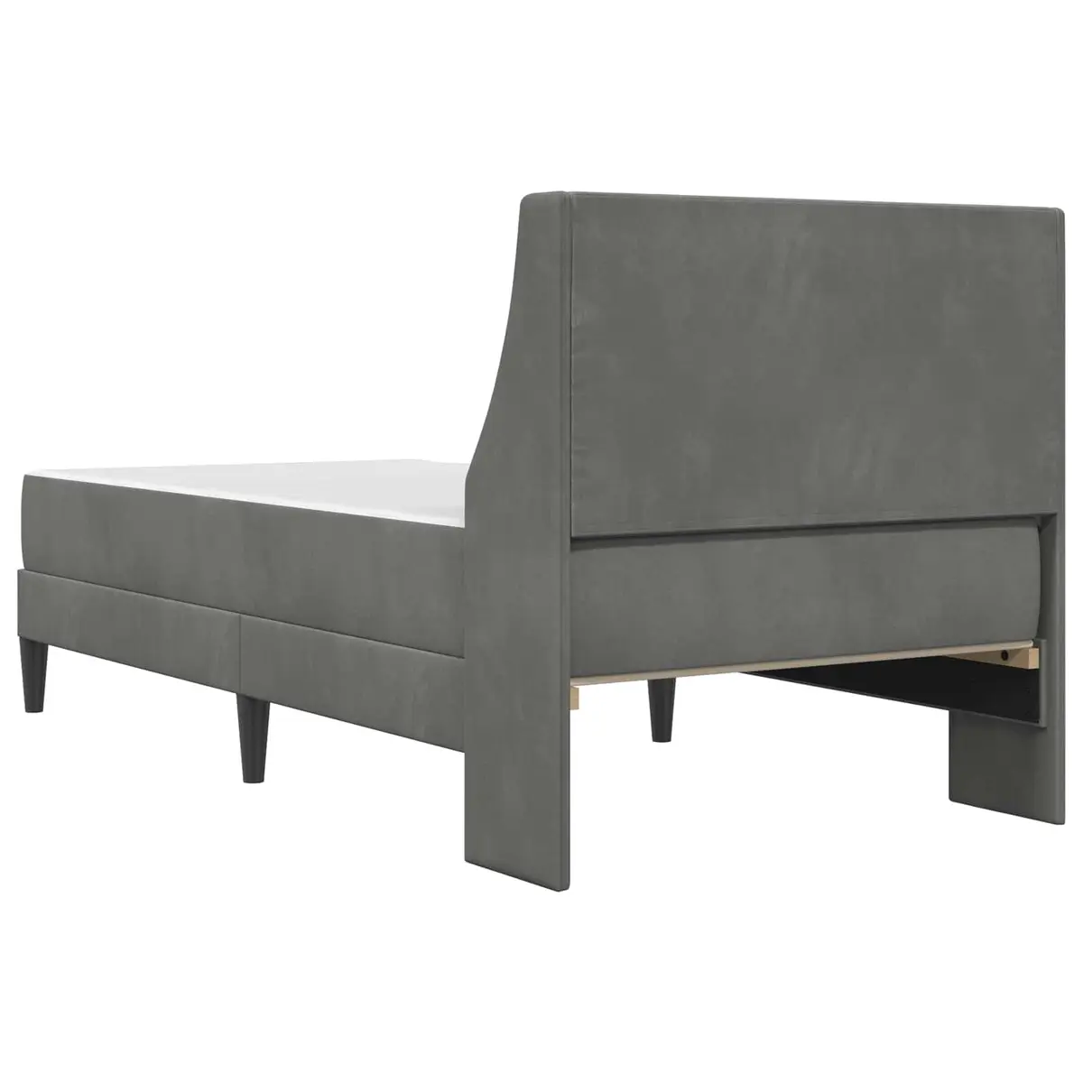 Bed Frame with Mattress Velvet 107 x 203 cm Grey