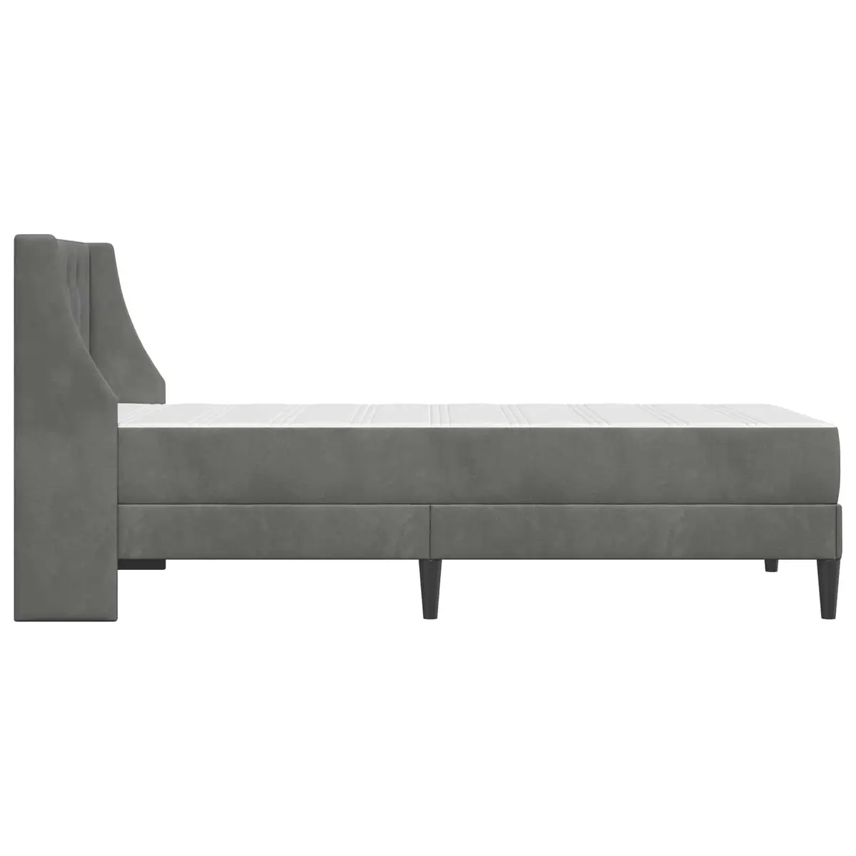 Velvet Bed Frame with Mattress 90 x 200 cm