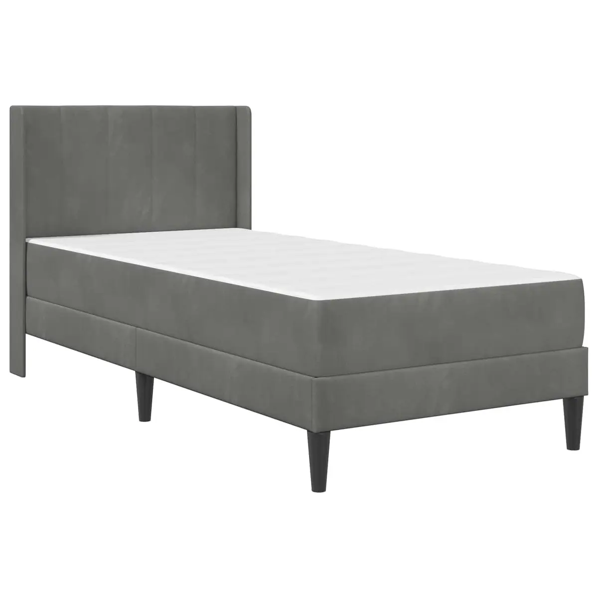Bed Frame with Mattress Plywood 107 x 203 cm Grey