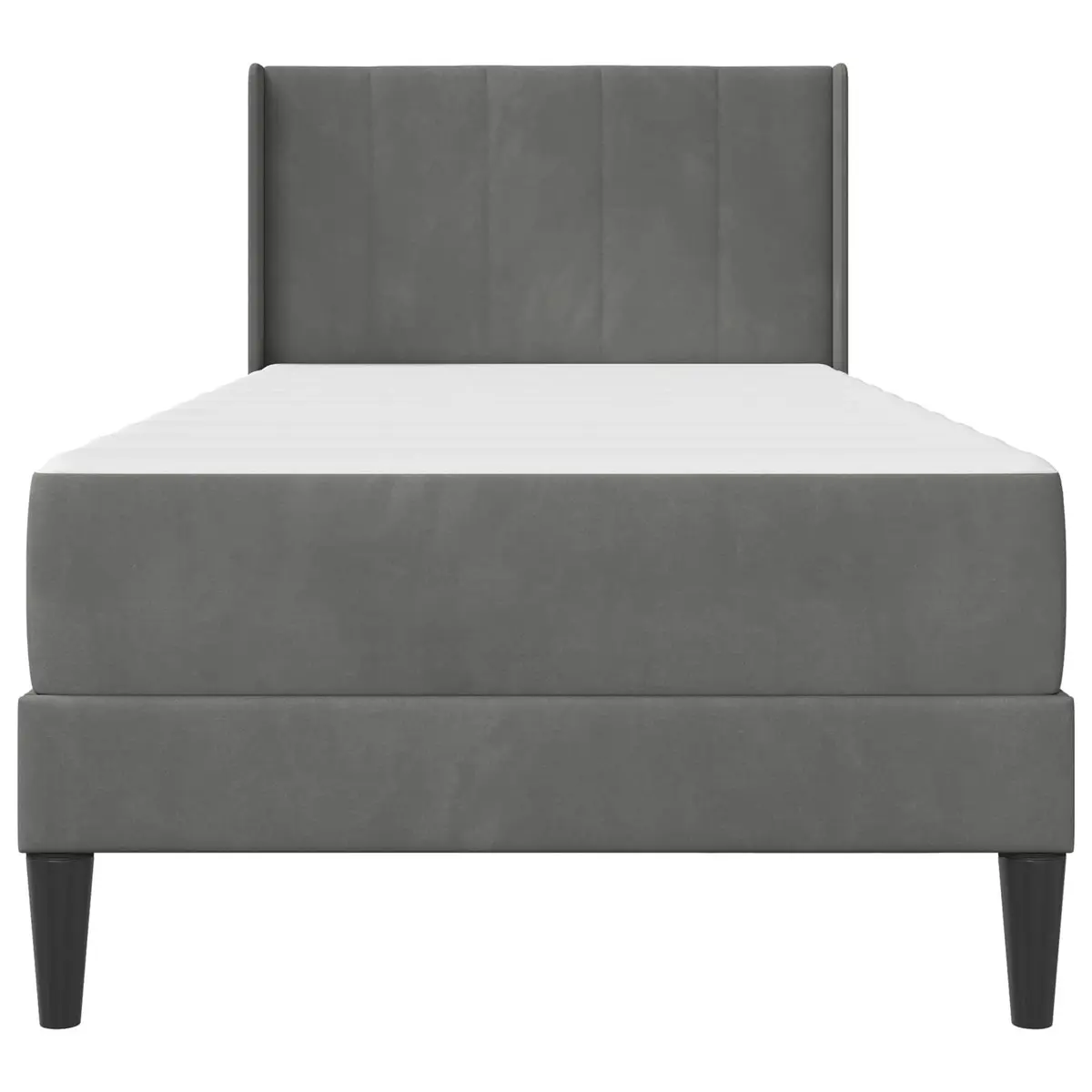 Bed Frame with Mattress Plywood 107 x 203 cm Grey
