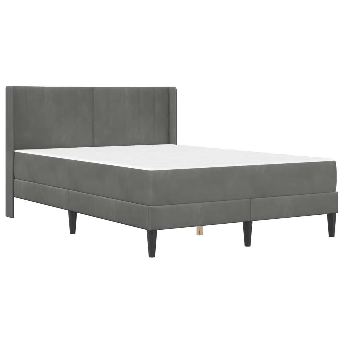 Grey Bed Frame with Mattress 137 x 190 cm