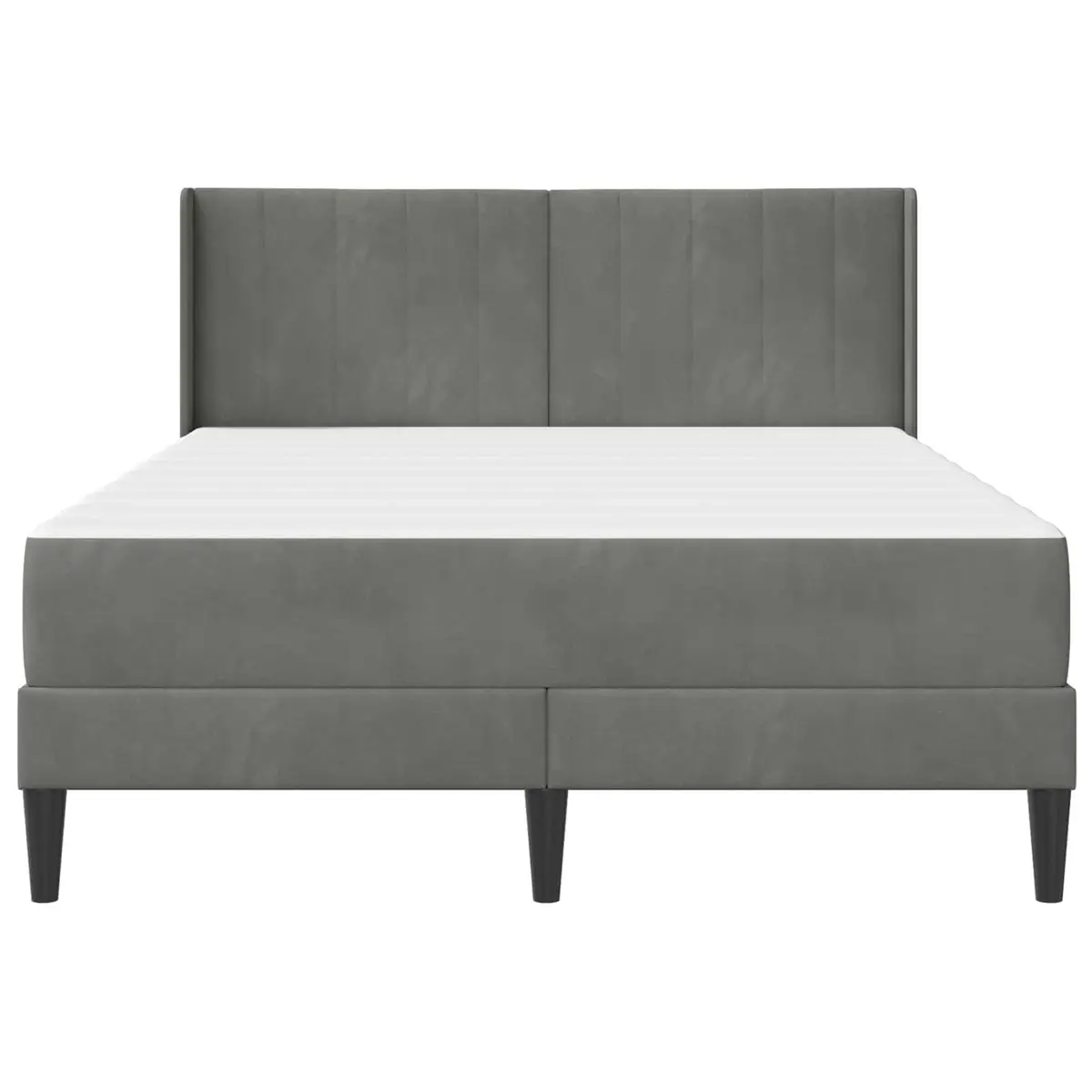 Grey Bed Frame with Mattress 137 x 190 cm