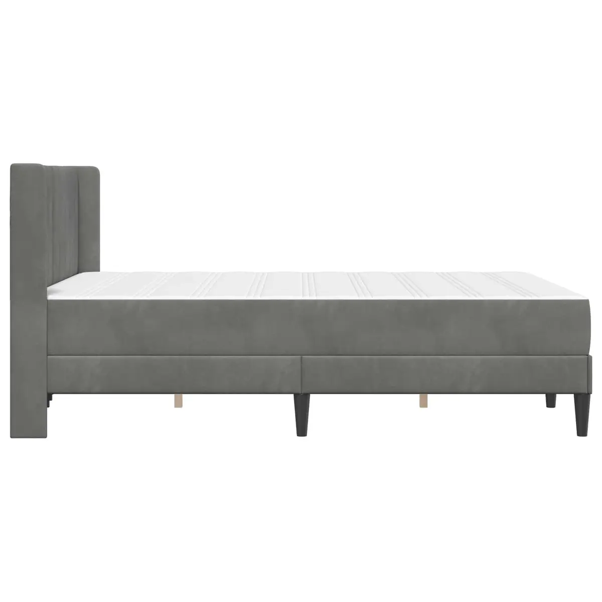 Grey Bed Frame with Mattress 137 x 190 cm