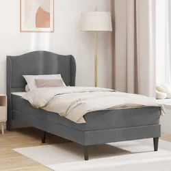 Durable Dark Grey Bed Frame with Headboard 90 x 190 cm