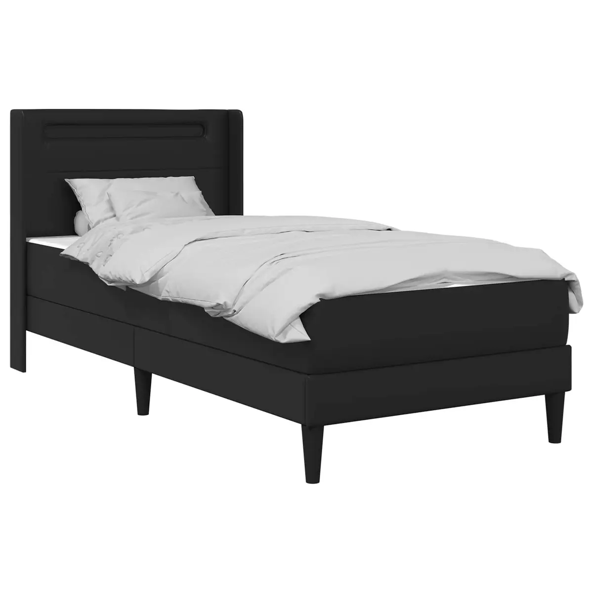 Bed Frame Foam Mattress 90 x 190 cm Black