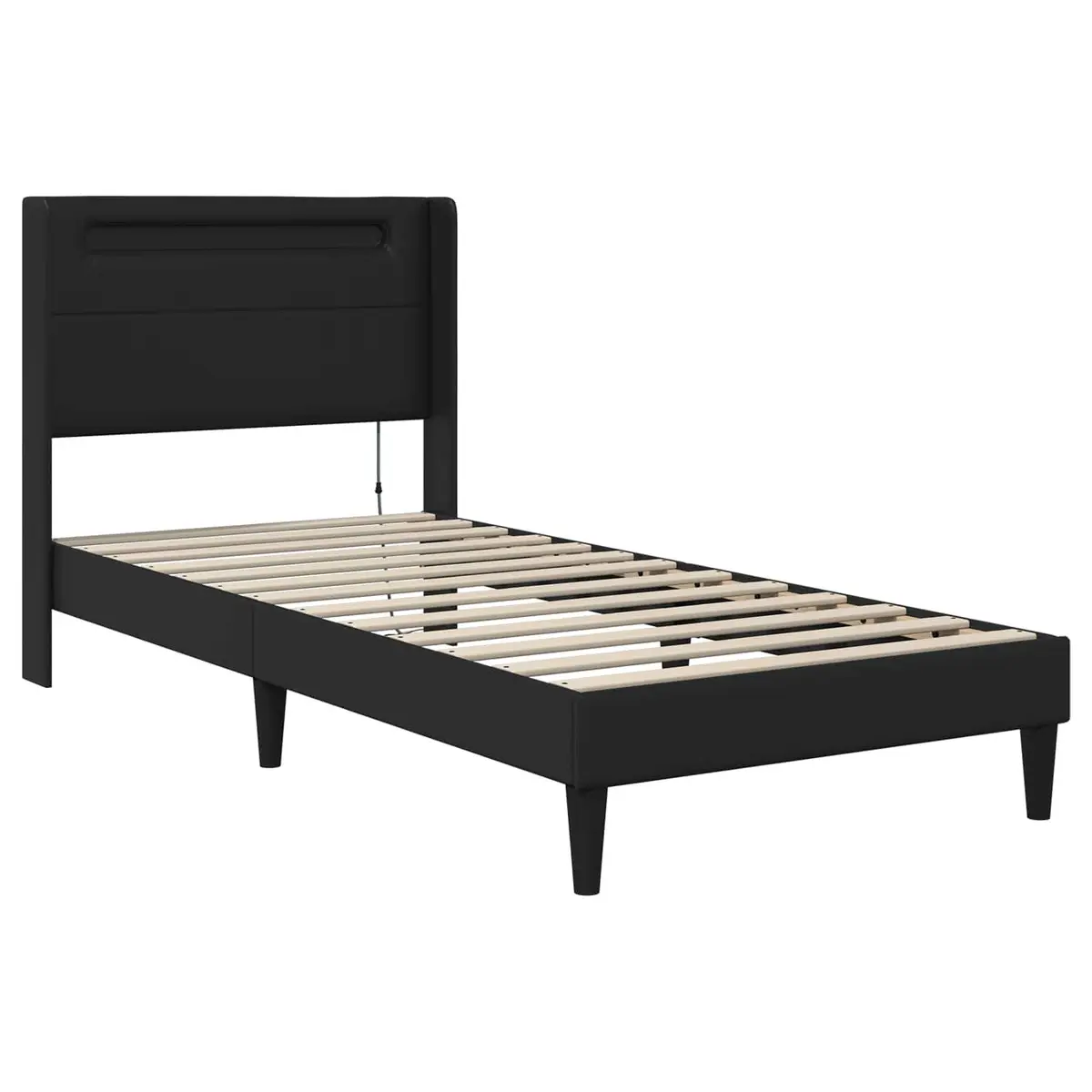 Bed Frame Foam Mattress 90 x 190 cm Black