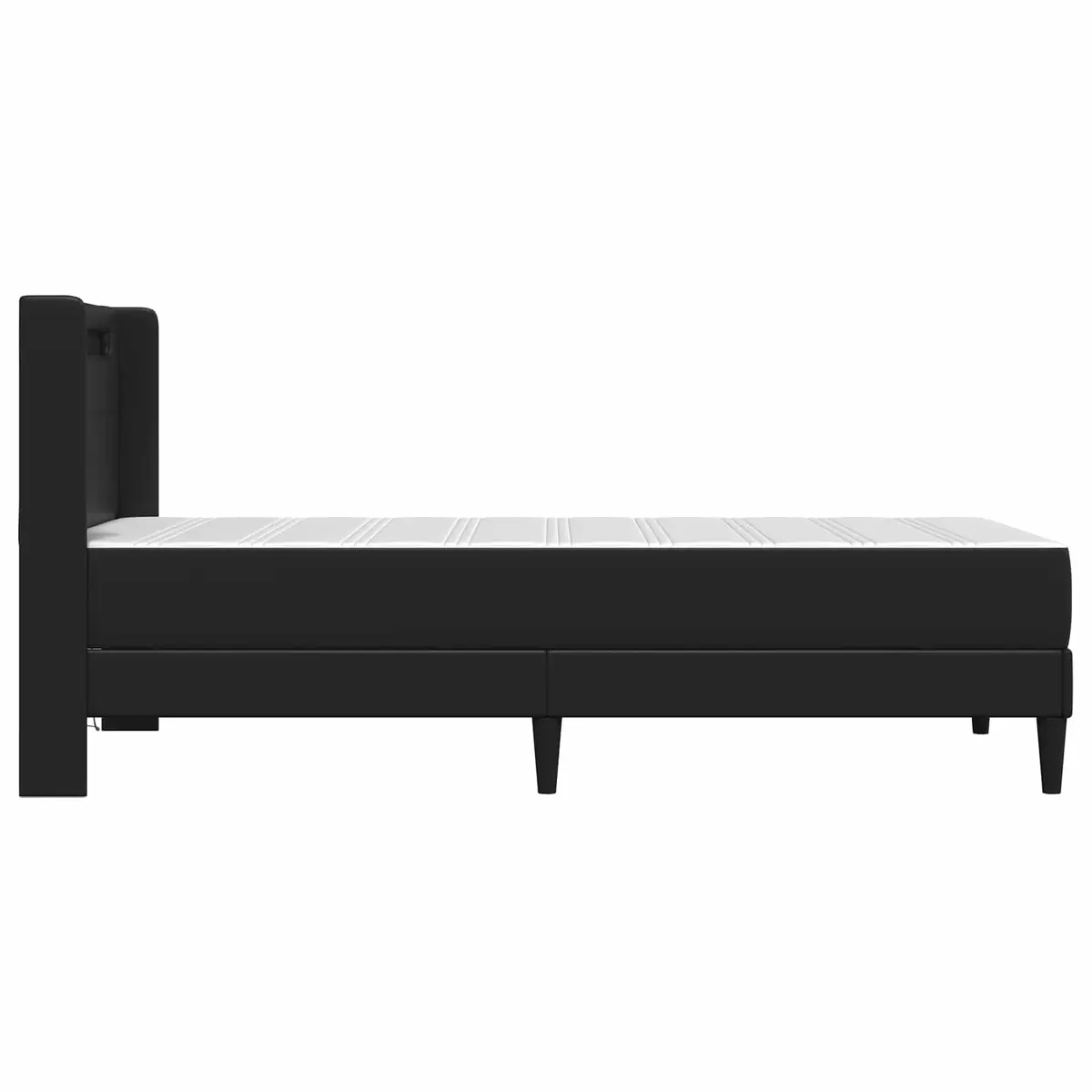 Bed Frame Foam Mattress 90 x 190 cm Black