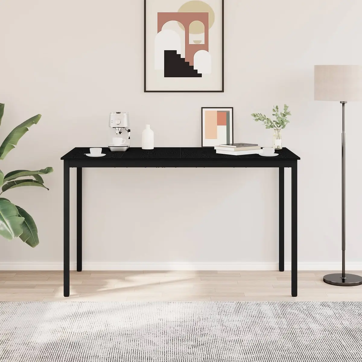 Rectangular Black Standing Bar Table for Kitchen & Dining