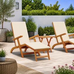 Folding Sun Lounger Chair with Adjustable Backrest
