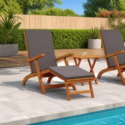 Folding Reclining Sun Lounger Outdoor Chair 2-Pack