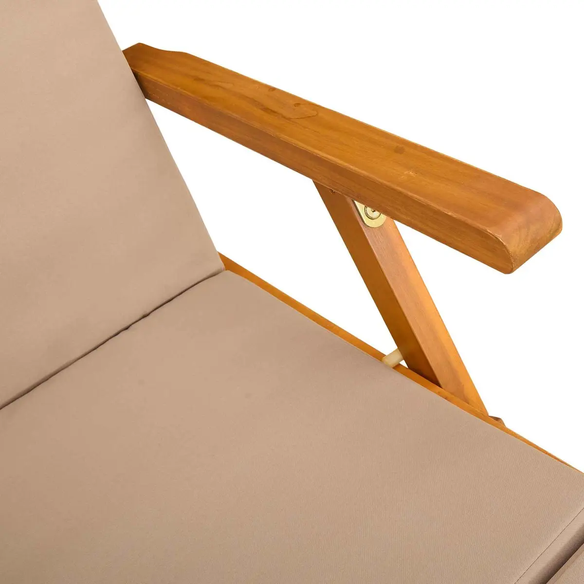 Reclining Sun Lounger Solid Acacia Wood 3 pcs Brown