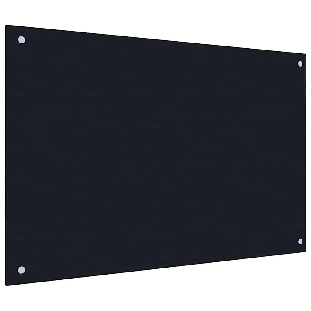 Kitchen Backsplash Tempered Glass 90 x 60 cm Black 2 pcs