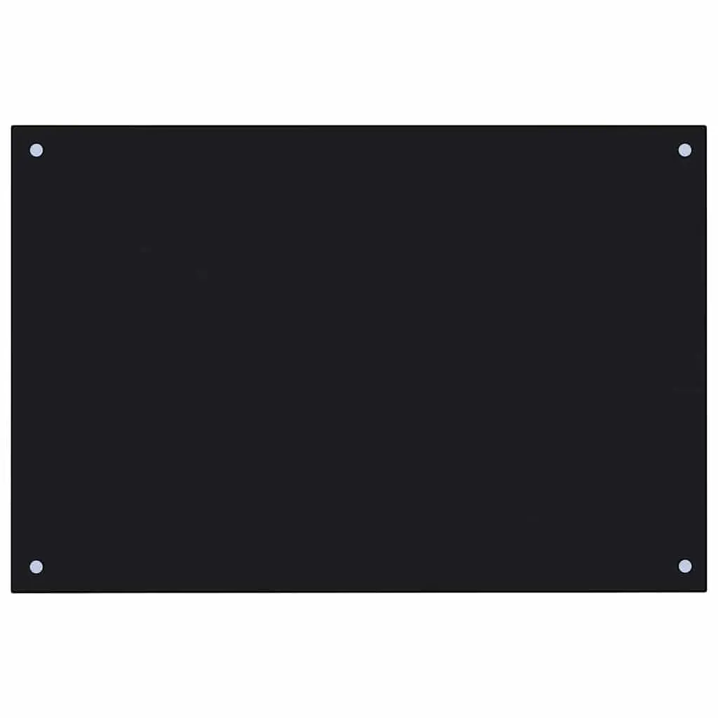 Kitchen Backsplash Tempered Glass 90 x 60 cm Black 2 pcs