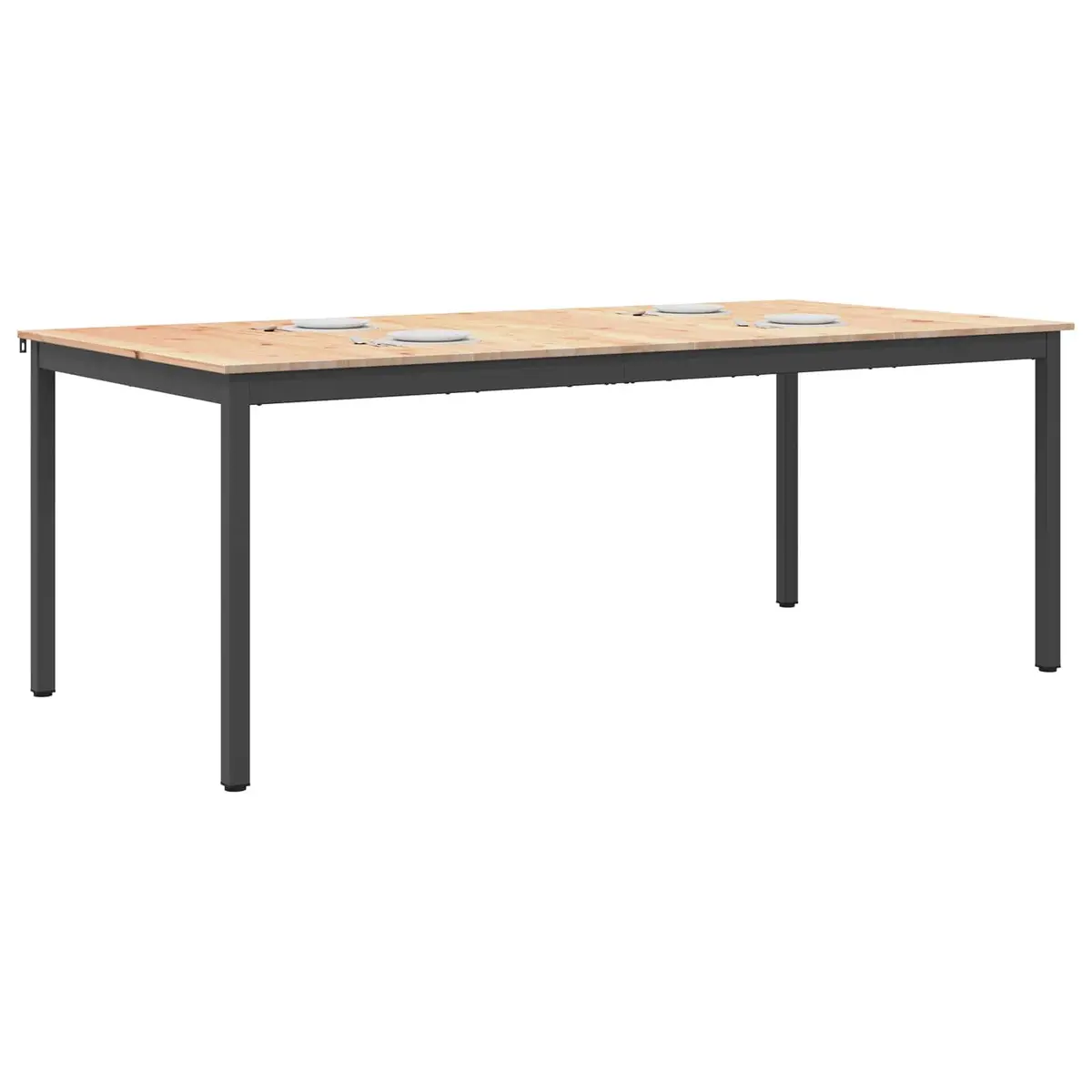 Dining Table 200 x 100 x 75 cm Kitchen Room Furniture Solid Pine Wood Natural