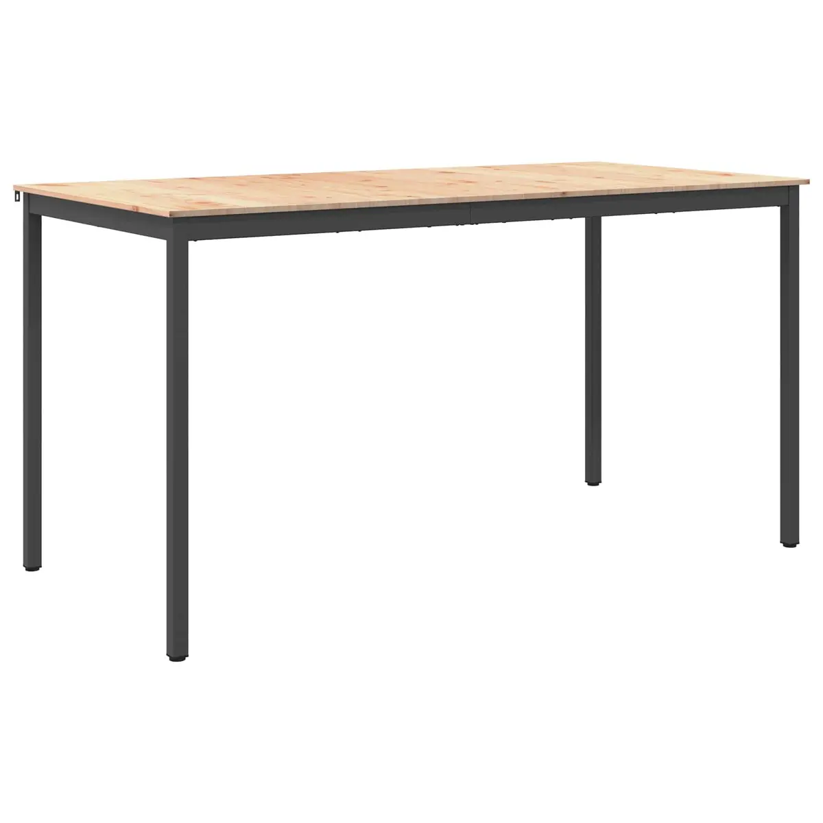 Solid Pine Wood Bar Table with Metal Legs for Dining