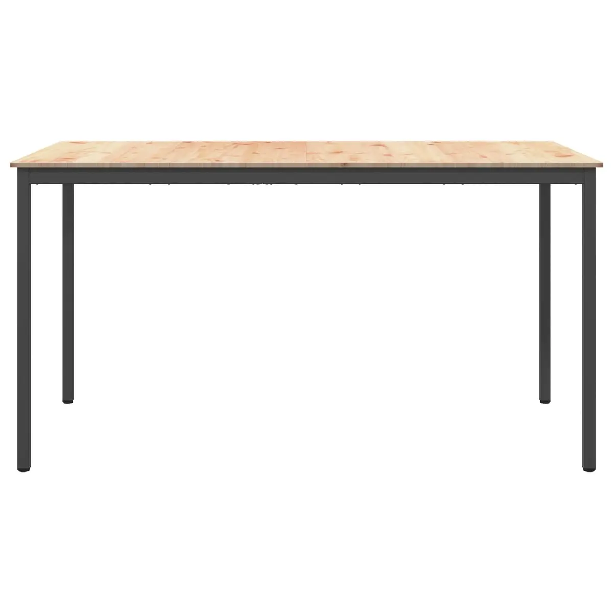 Solid Pine Wood Bar Table with Metal Legs for Dining