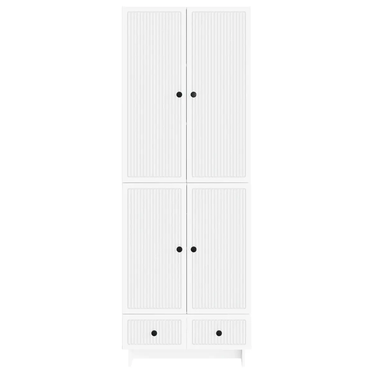 White Engineered Wood Cabinet Set 2 pcs