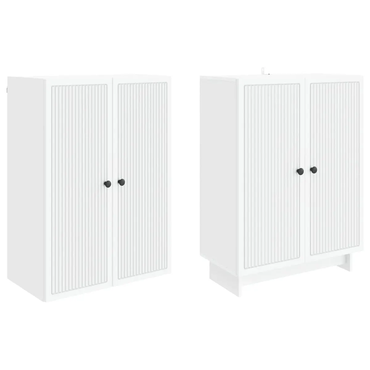 Cabinet Set 2 pcs White 66 x 34.5 x 90 cm Storage Furniture Shelves Drawers
