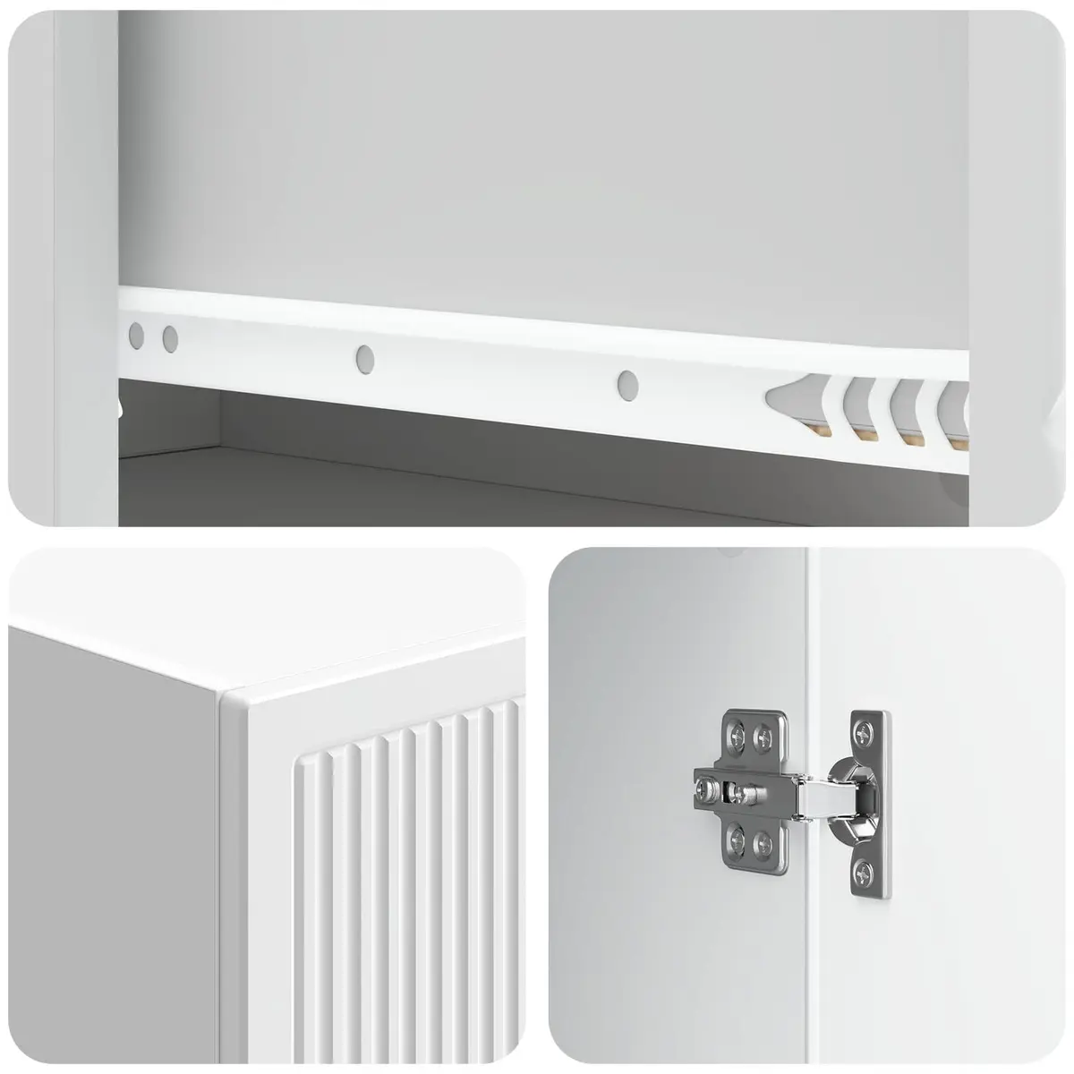 Engineered Wood White Cabinet Set with 2 Pieces