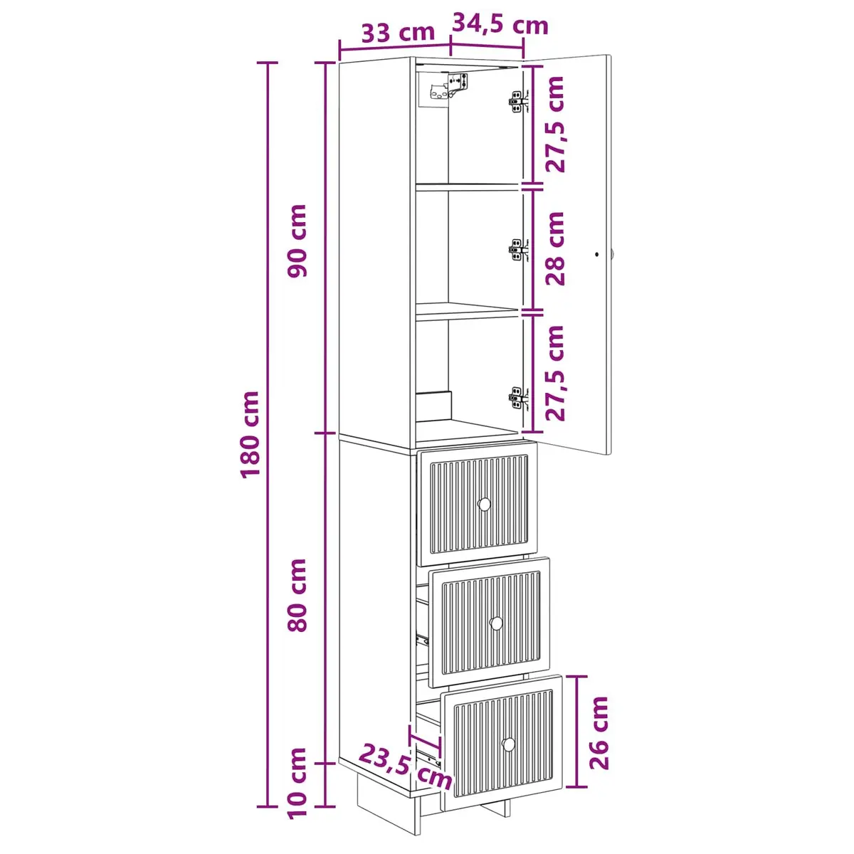 Engineered Wood White Cabinet Set with 2 Pieces