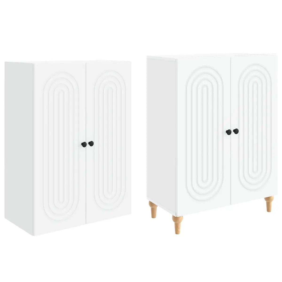 Engineered Wood Storage Cabinet Set 2 pcs 66x34.5x90cm