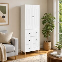 2-Piece Engineered Wood Cabinet Set for Storage