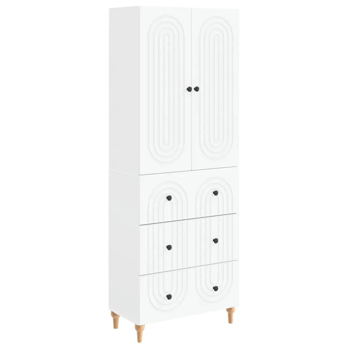 Cabinet Set Engineered Wood 66 x 34.5 x 90 cm Storage Furniture 2 pcs Shelves Drawers Organiser