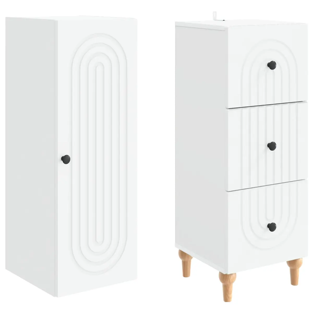 Cabinet Set 2 pcs Engineered Wood Storage