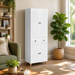 Engineered Wood Cabinet Set, 2 Pieces, 66 x 34.5 x 90 cm