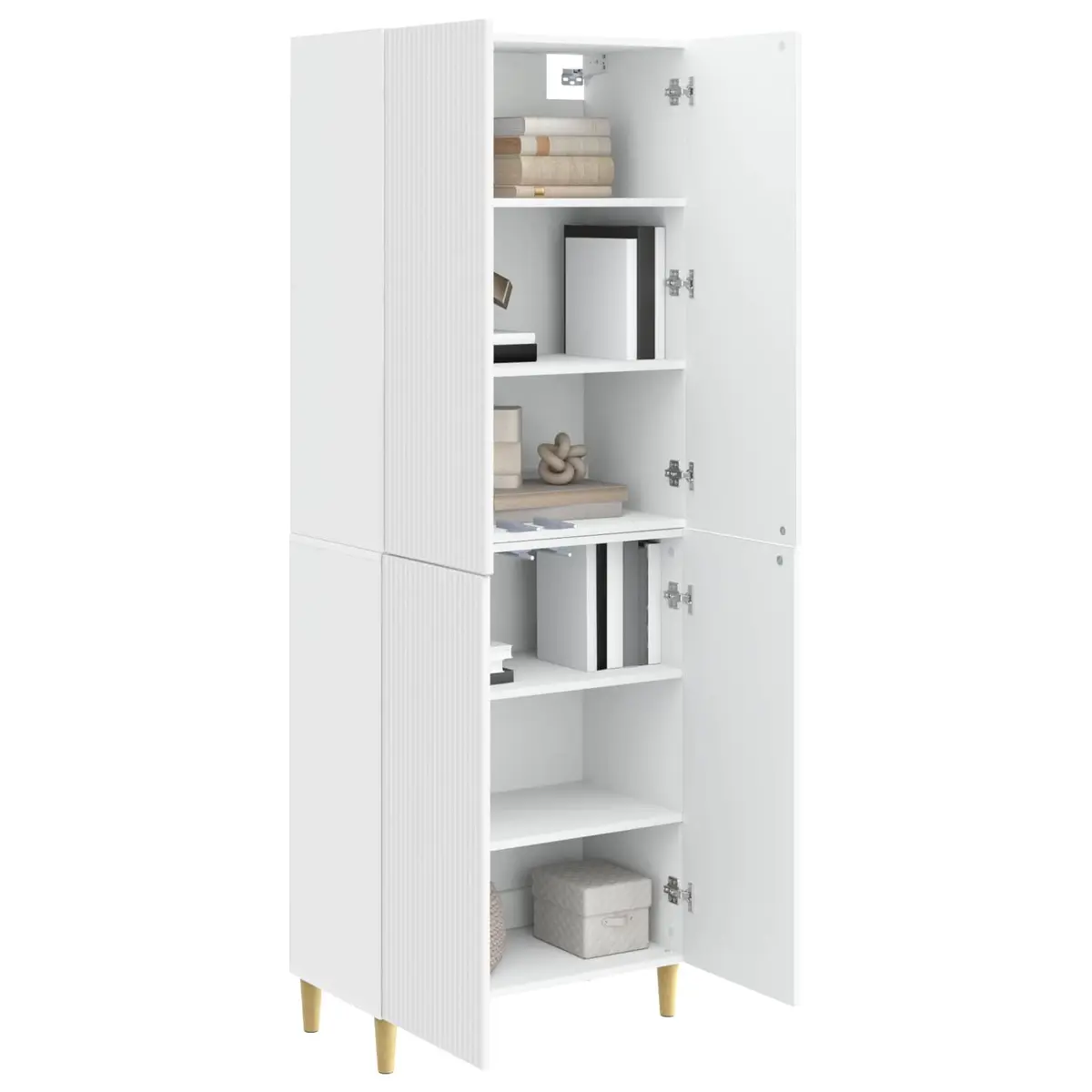 2-Piece Storage Cabinet Set with LED Lights