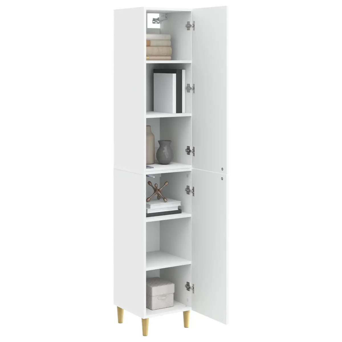 Engineered Wood Cabinet Set, 2 Pieces, White