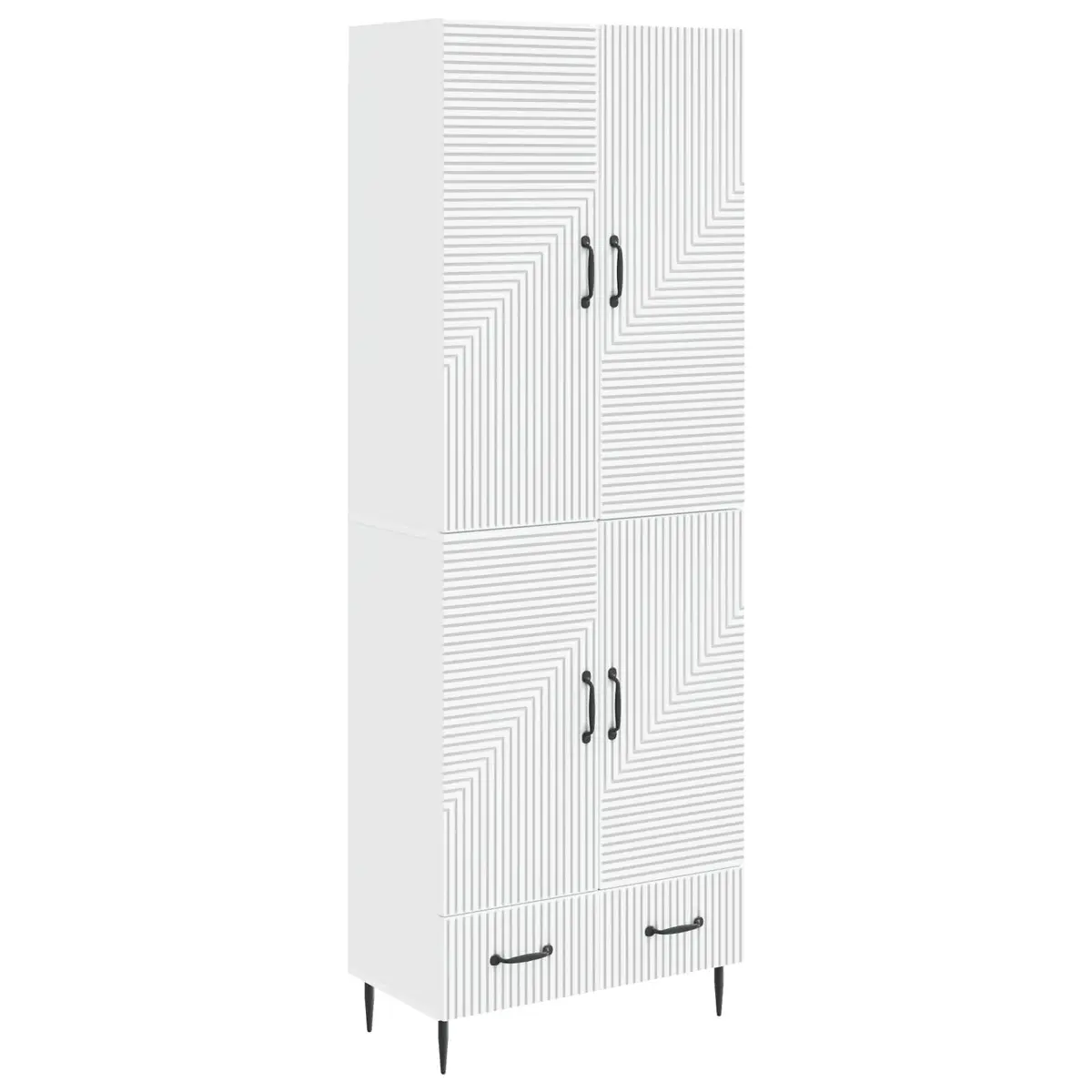 Cabinet Set 2 Pieces Storage Furniture Engineered Wood 66 x 34.5 x 95 cm