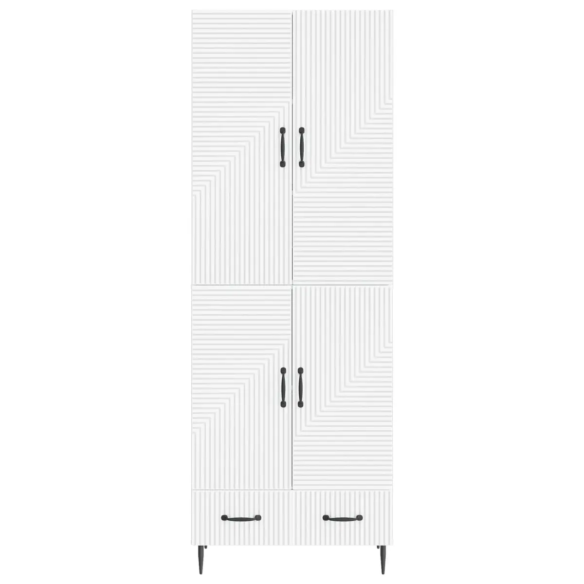 Cabinet Set 2 Pieces Storage Furniture Engineered Wood 66 x 34.5 x 95 cm
