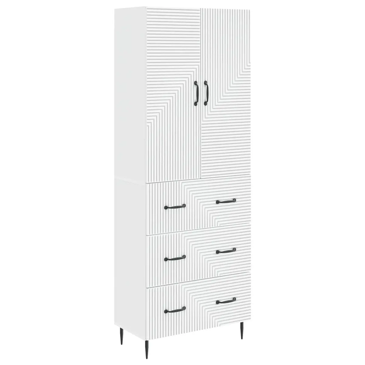 Storage Cabinet Set 2 pcs White 66 x 34.5 x 90 cm Adjustable Shelves
