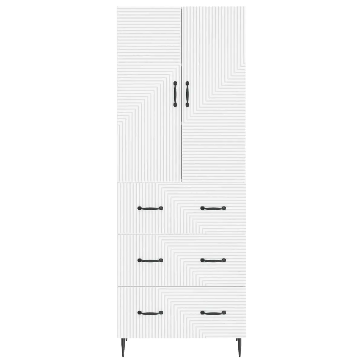 Storage Cabinet Set 2 pcs White 66 x 34.5 x 90 cm Adjustable Shelves