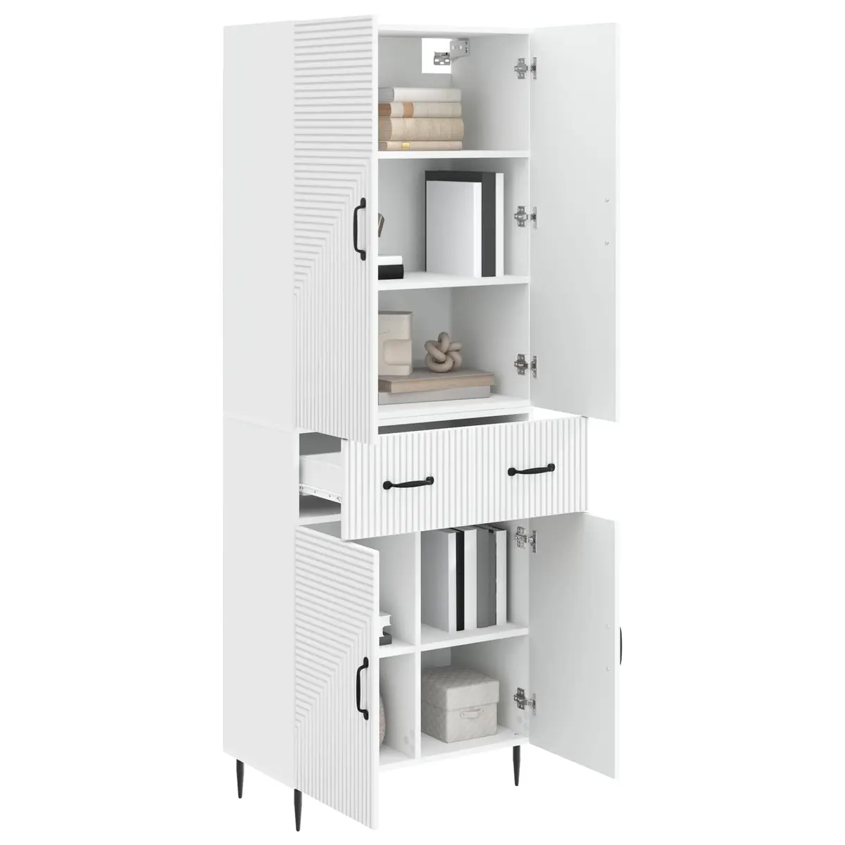 White Cabinet Set for Storage Needs