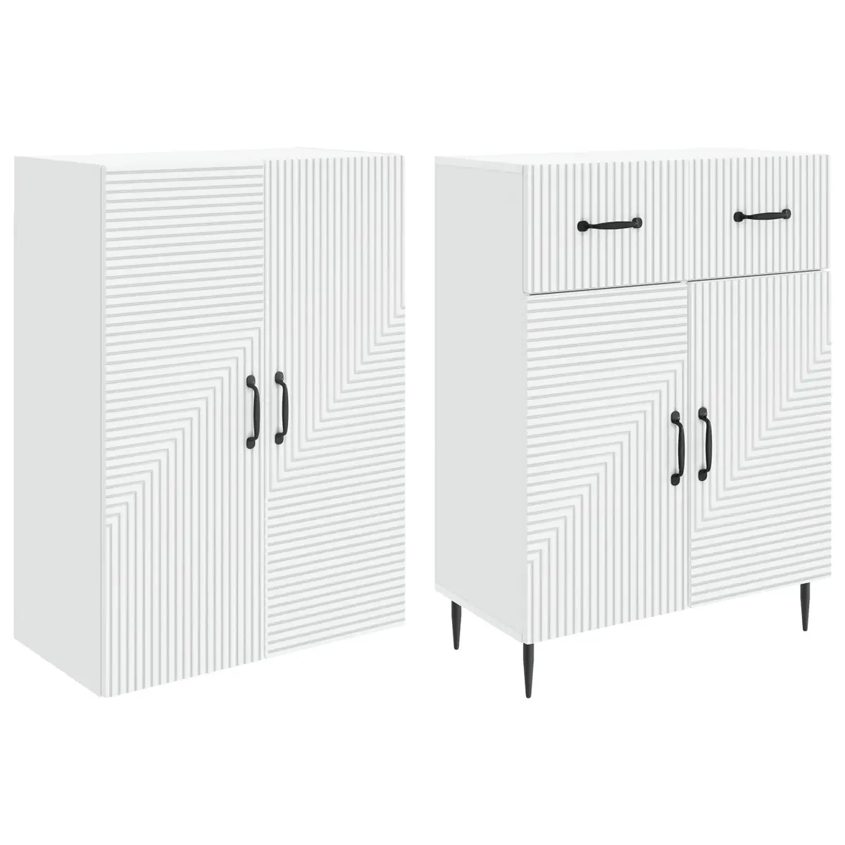 White Cabinet Set for Storage Needs