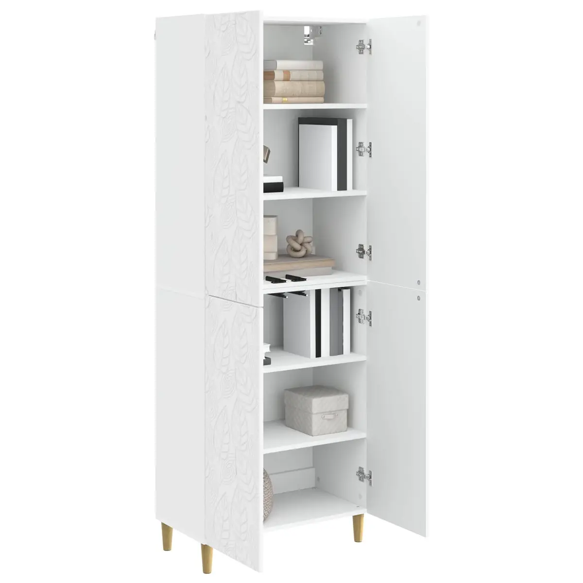 White Cabinet Set 2 Pieces Engineered Wood